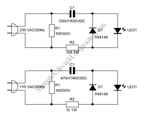 AC-Powered LED | Simple Circuit Diagram