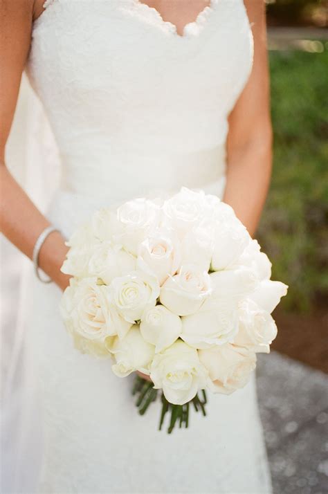 White Rose Round Bridal Bouquet