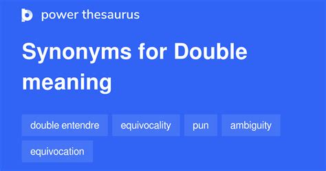 Double Meaning synonyms - 193 Words and Phrases for Double Meaning