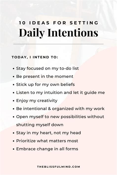 How To Set Daily Intentions - The Blissful Mind