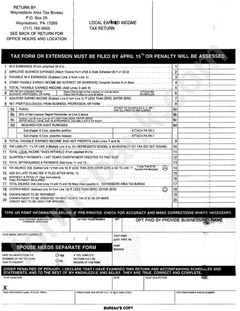 Income Tax Return