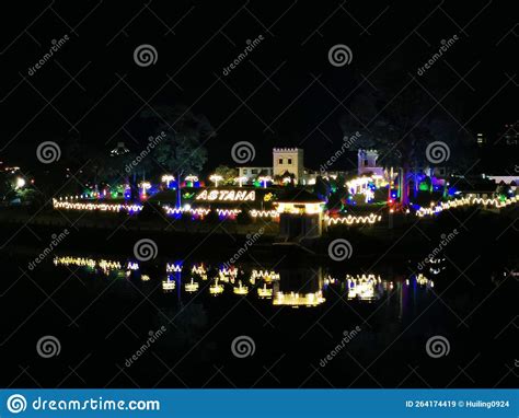 Sarawakâ€™s building night stock image. Image of lighting - 264174419