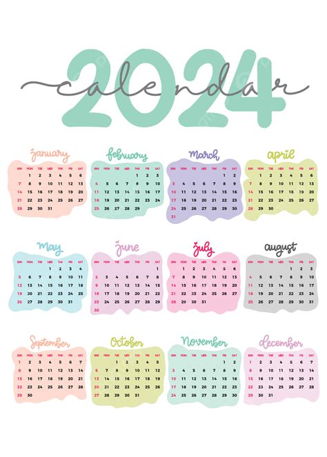 Calendar 2024 Pastel Color Template Vector Calendar 2024 2024 2024 | Porn Sex Picture