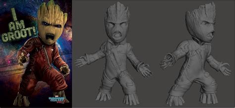 Angry baby Groot 3D model 3D printable | CGTrader