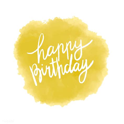 Happy birthday typography vector in yellow | free image by rawpixel.com | Happy birthday ...