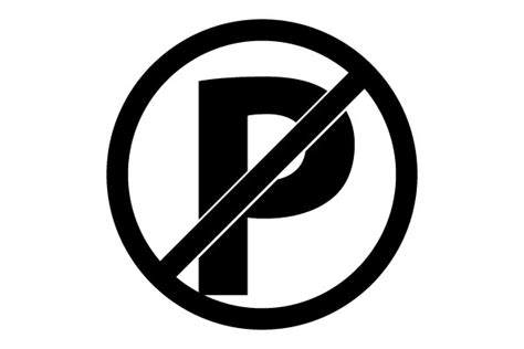 no parking sign black and white - Clip Art Library