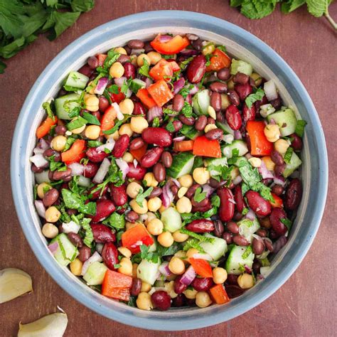 Vegan Three-Bean Salad with Lemon, Mint and Parsley - The Pesky Vegan