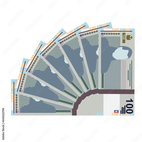 Haitian Gourde Vector Illustration. Haitian money set bundle banknotes ...