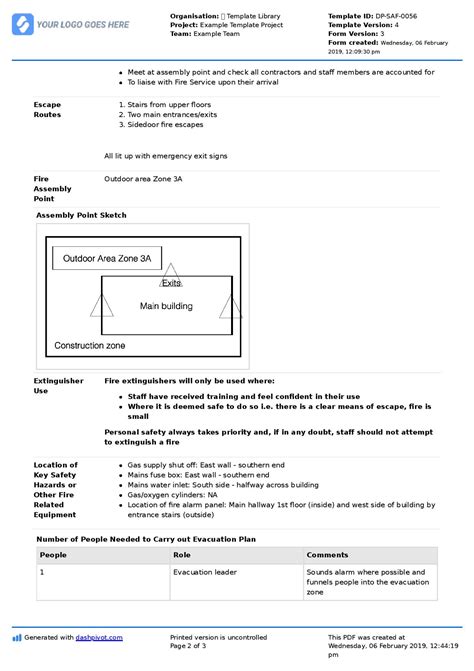 Fire Evacuation Plan Template: Free and editable template