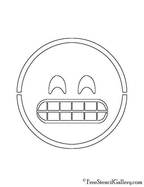 Emoji - Grinning Stencil | Free Stencil Gallery