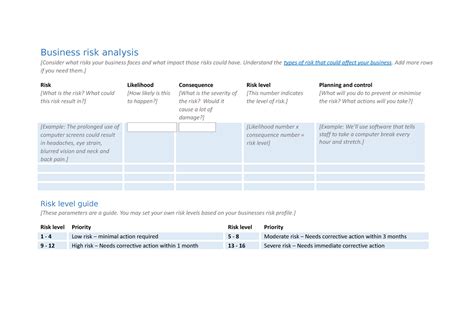 Business risk analysis template - BUS 201 - SFU - Studocu