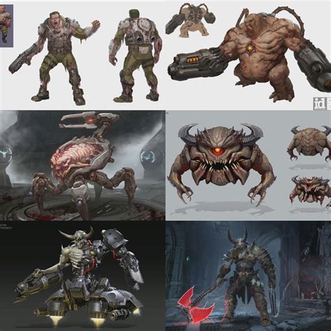 All of the Enemy concept art from the Quakecon stream | Doom game, Doom ...