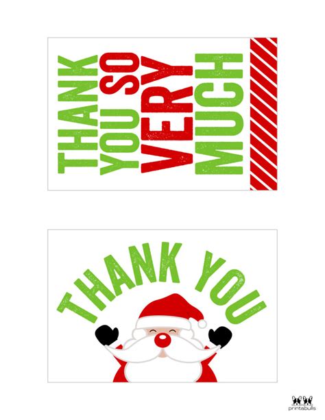 Christmas Thank You Cards - 25 Free Printable Cards | Printabulls