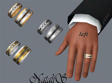 NataliS' Couple Carved Wedding Ring AM-EM left | Sims, Sims 4, Sims 4 ...