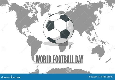 Football Ball on the World Map Stock Vector - Illustration of world ...