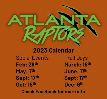 Atlanta Raptors - 2023 Official Schedule | Ford Raptor Forum