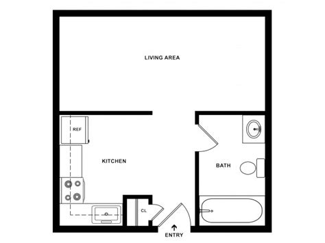 Studio Efficiency Apartment Floor Plans | Viewfloor.co