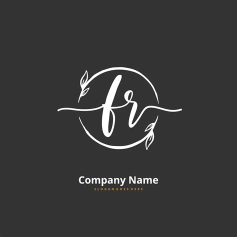 FR Initial handwriting and signature logo design with circle. Beautiful ...