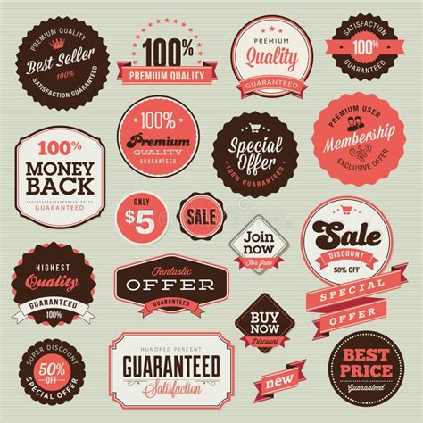 Set of Vintage Badges and Labels Stock Vector - Illustration of abstract, background: 29140076