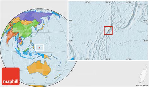 Political Location Map of Peleliu