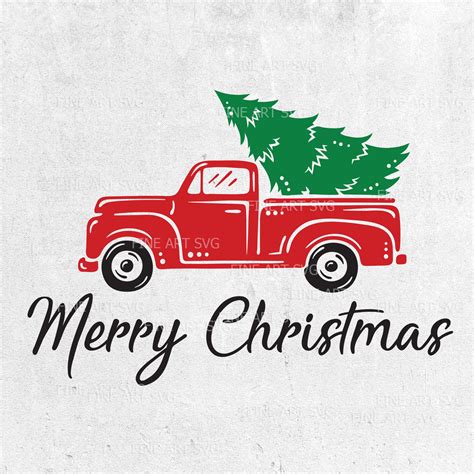 Red Truck With Tree Holiday SVG Cricut Silhouette Cut File Paper ...