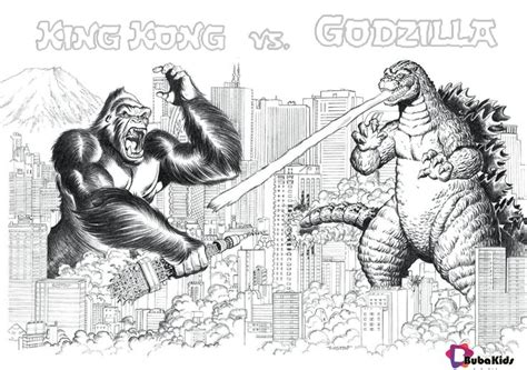 King Kong vs Godzilla Coloring Page