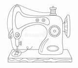 Coloring Page Sewing Machine Stock Vector  Illustration Of book sketch template