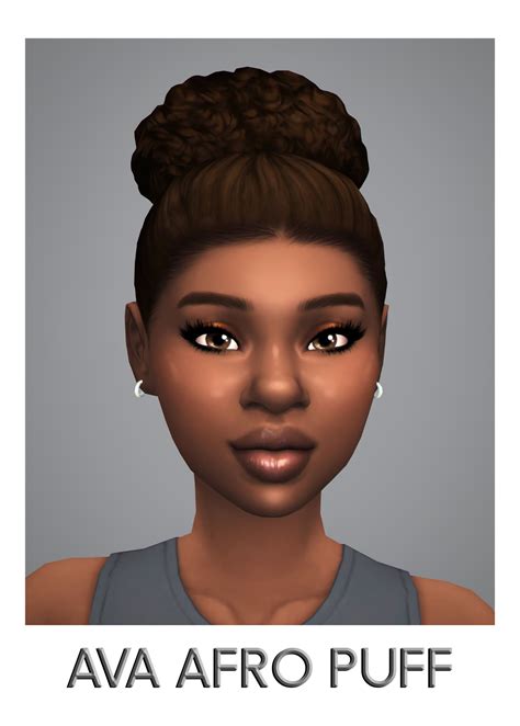 Ava Afro Puff | Sims 4 afro hair, Afro hair sims 4 cc, Sims 4 hair male