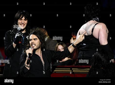 Russell Brand (front) & Noel Fielding perform as The Goth Detectives in ...