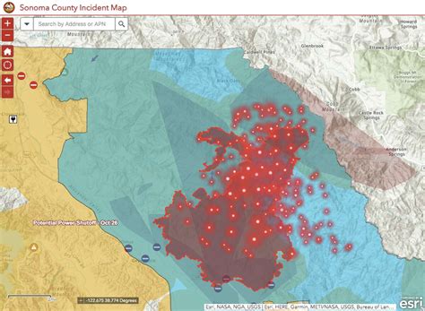 Map: Kincade Fire burning in north Sonoma County