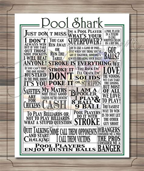 Billiards Typography Print // Typography Print // Pool Quotes // Quote Collage // Word Art ...