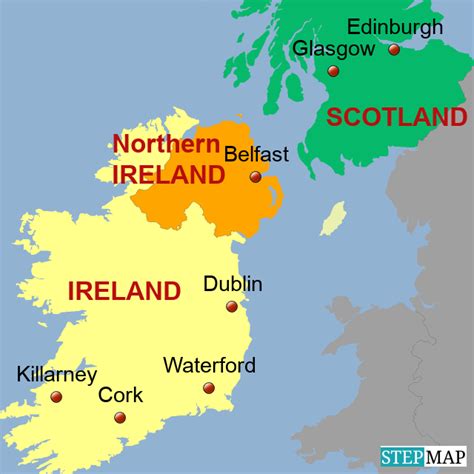 StepMap - Scotland-Ireland - Landkarte für Ireland