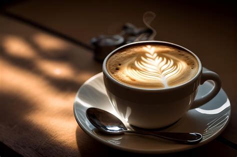 Premium Photo | Hot coffee in the morning on wooden table