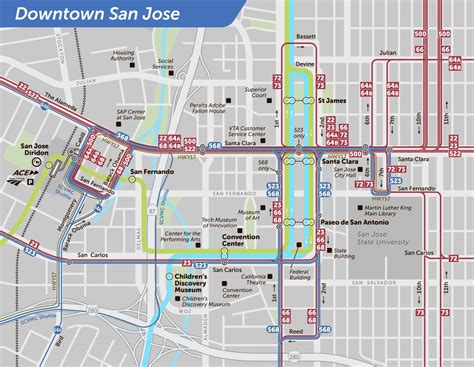 Downtown San Jose Bus Map - Ontheworldmap.com