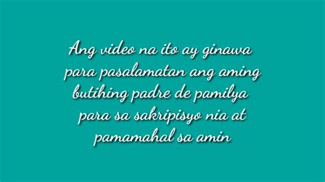 Tula para sa aking ama(PROUD AKO SA TATAY KONG OFW) - YouTube