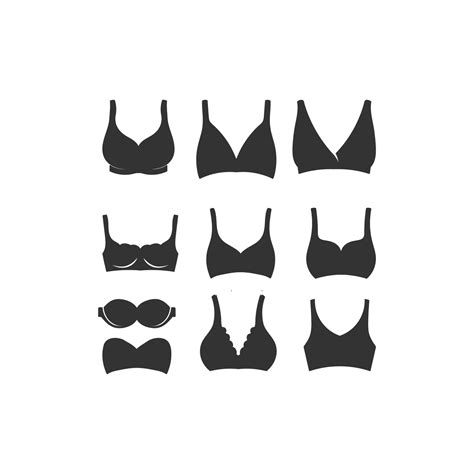 Set of Collection Woman Female Girl Lady Bra Underwear Silhouette ...