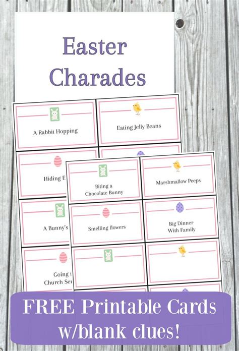 Easter Charades for Kids & Adults with FREE Printable Cards