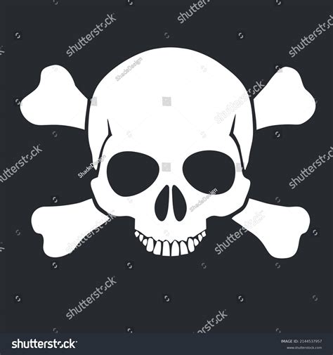 Vector Icon Pirate Flag Skull Silhouette Stock Illustration 2144537957 ...