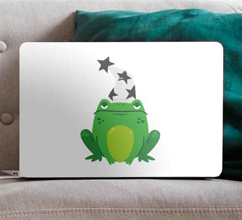 Frog with a cool hat laptop stickers - TenStickers