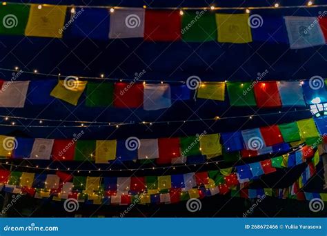 Nepal prayer flags stock photo. Image of national, himalayas - 268672466