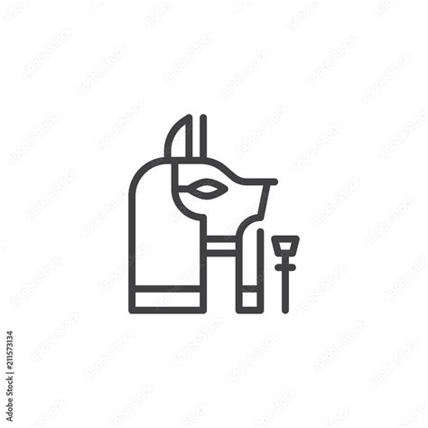 Egyptian goddess Bastet outline icon. linear style sign for mobile ...