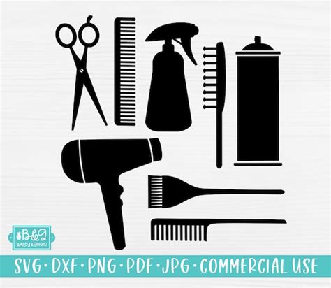 Hair Tools SVG Files Hairdresser Tools Hair Stylist Clipart | Etsy