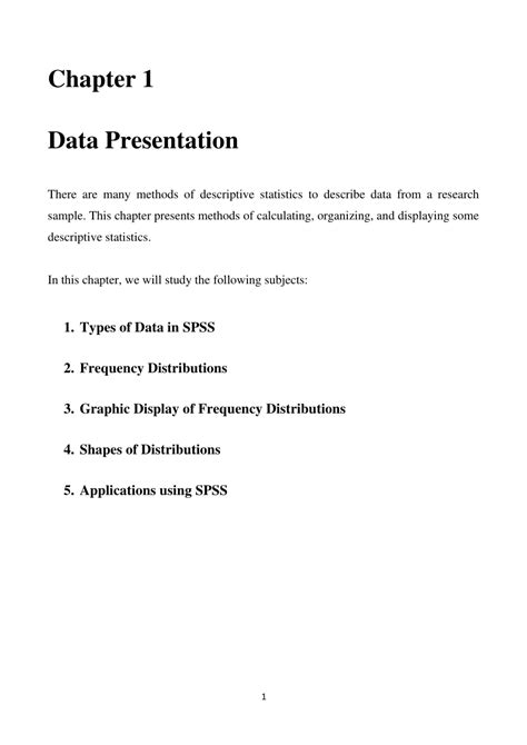 (PDF) Chapter 1 Data Presentation