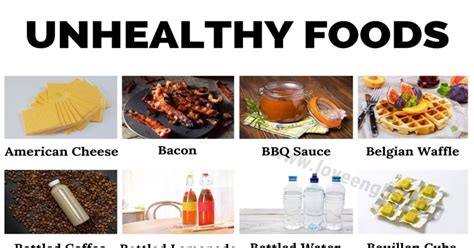 Unhealthy Food: 60 Unhealthy Foods You Should Avoid - Love English