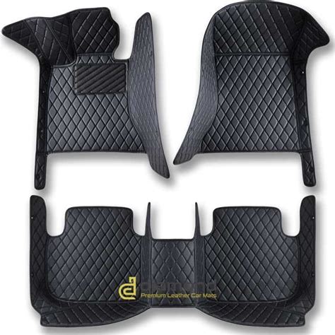 Diamond Car Mats Black and Black Stitching Luxury Car Mats Set ...