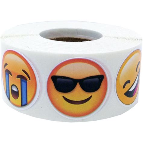 Emoji Mood Stickers | 1" Round | 500/Roll | InStockLabels.com