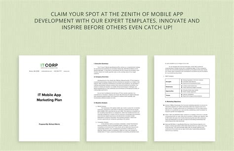 IT Mobile App Marketing Plan Template in Word, PDF, Google Docs - Download | Template.net