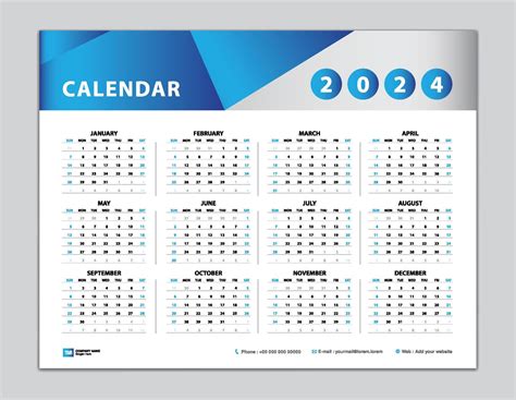 Calendar 2024 template, Desk calendar 2024 design, Wall calendar 2024 ...