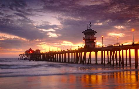 Huntington Beach Pier Sunset Photograph by Dung Ma