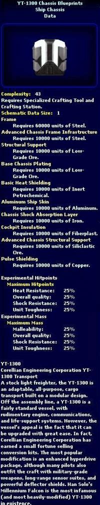 YT-1300 Chassis Blueprints (Schematic) - SWGANH Wiki